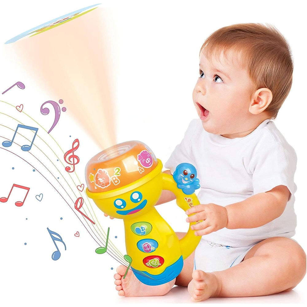 Fivestar Toys Learning Fun Pacify Flashlight | Kids Musical Flashlight Toys with Night Light Projector for Toddlers 12-18 Months - MINIMEE KIDS