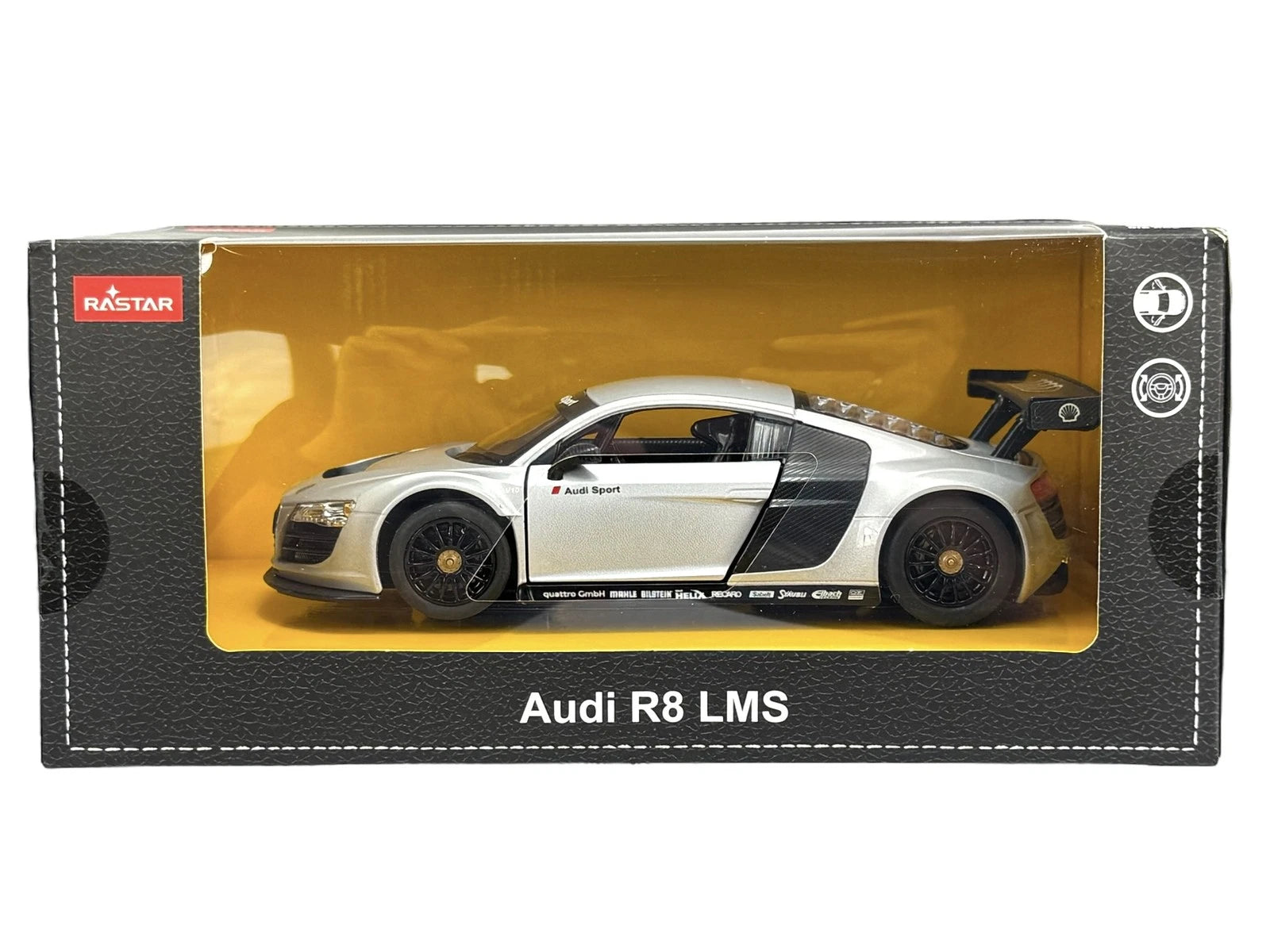 Rastar Audi R8 LMS 1:24 Scale Official Licensed Die Cast Model Car - Professional Racing Sport Car Collectible with Openable Doors, Detailed Interior for Ages 14+ Years - Perfect Gift for Car Enthusiasts and Collectors