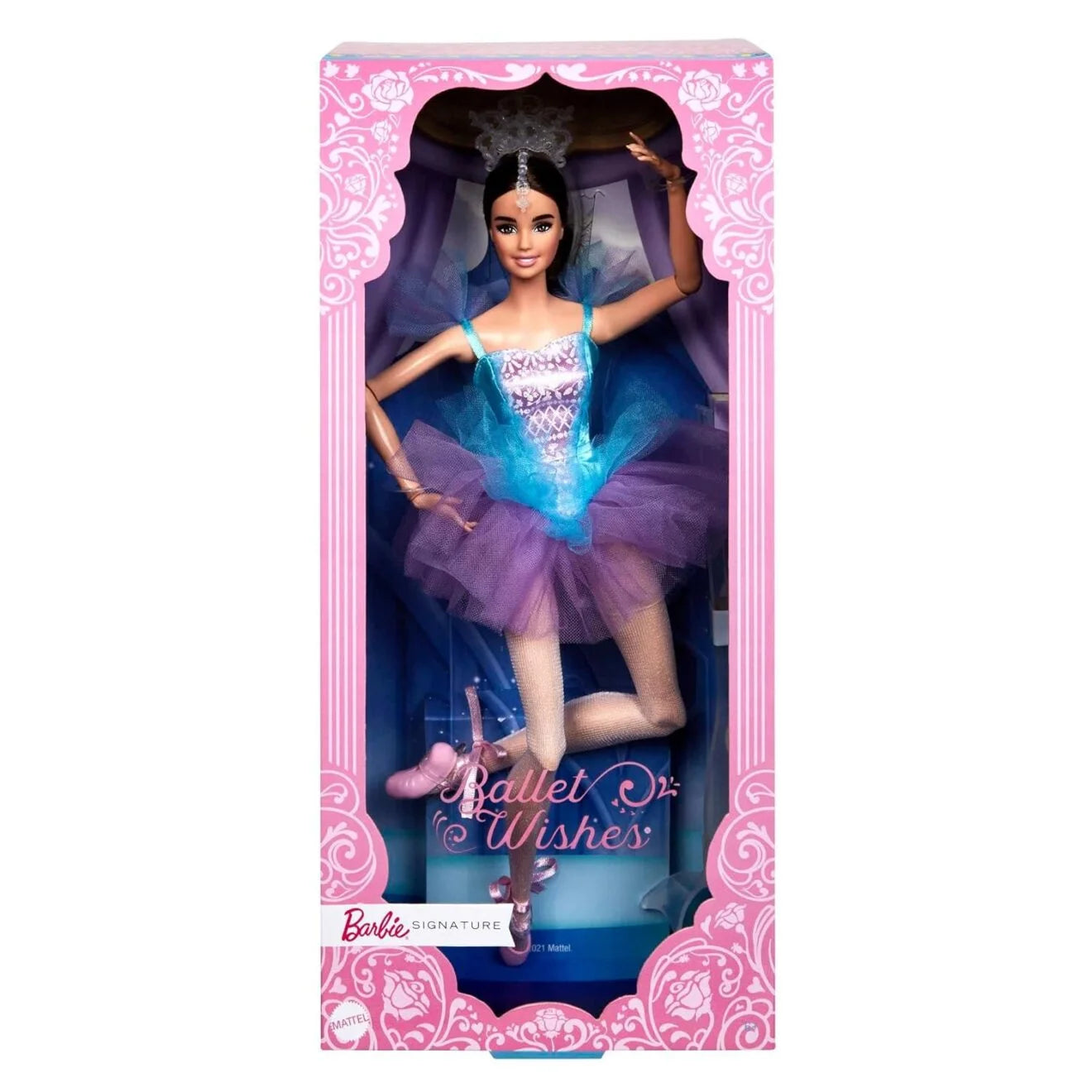 Barbie Signature Ballet Wishes™ Doll – 12-Inch Brunette Ballerina with Tutu, Pointe Shoes, Tiara – Perfect Gift for Young Dancers and Collectors – JCW44