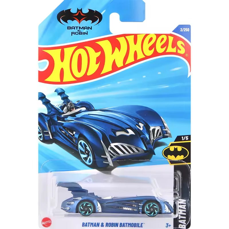 Hot Wheels Batman & Robin Batmobile HYX61 – 2024 Mainline 1/5 Batman Series, Blue Die-Cast Collector Car (2/250)