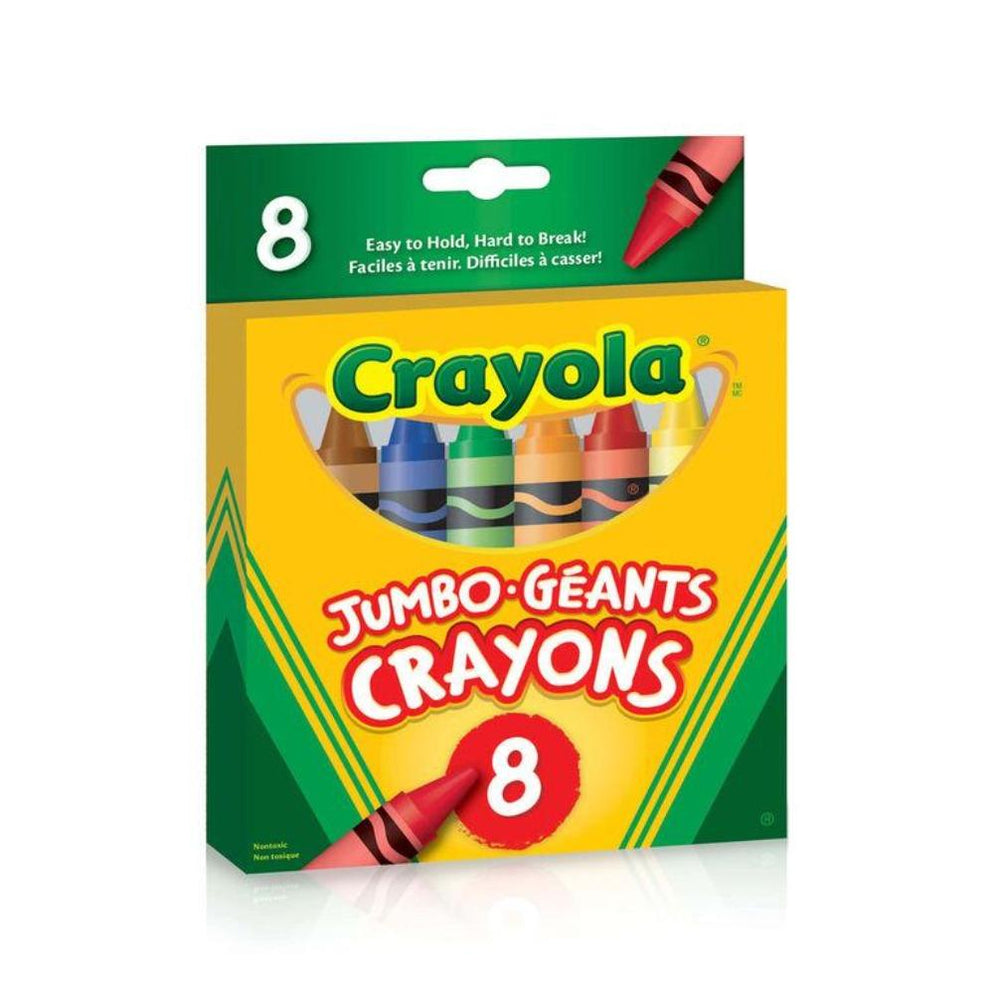 Crayola Jumbo Crayons 8-Count – Easy-to-Hold Non-Toxic Wax Crayons for Toddlers and Kids | Classic Colours | Break-Resistant, Double-Wrapped Design for Durable Art Fun