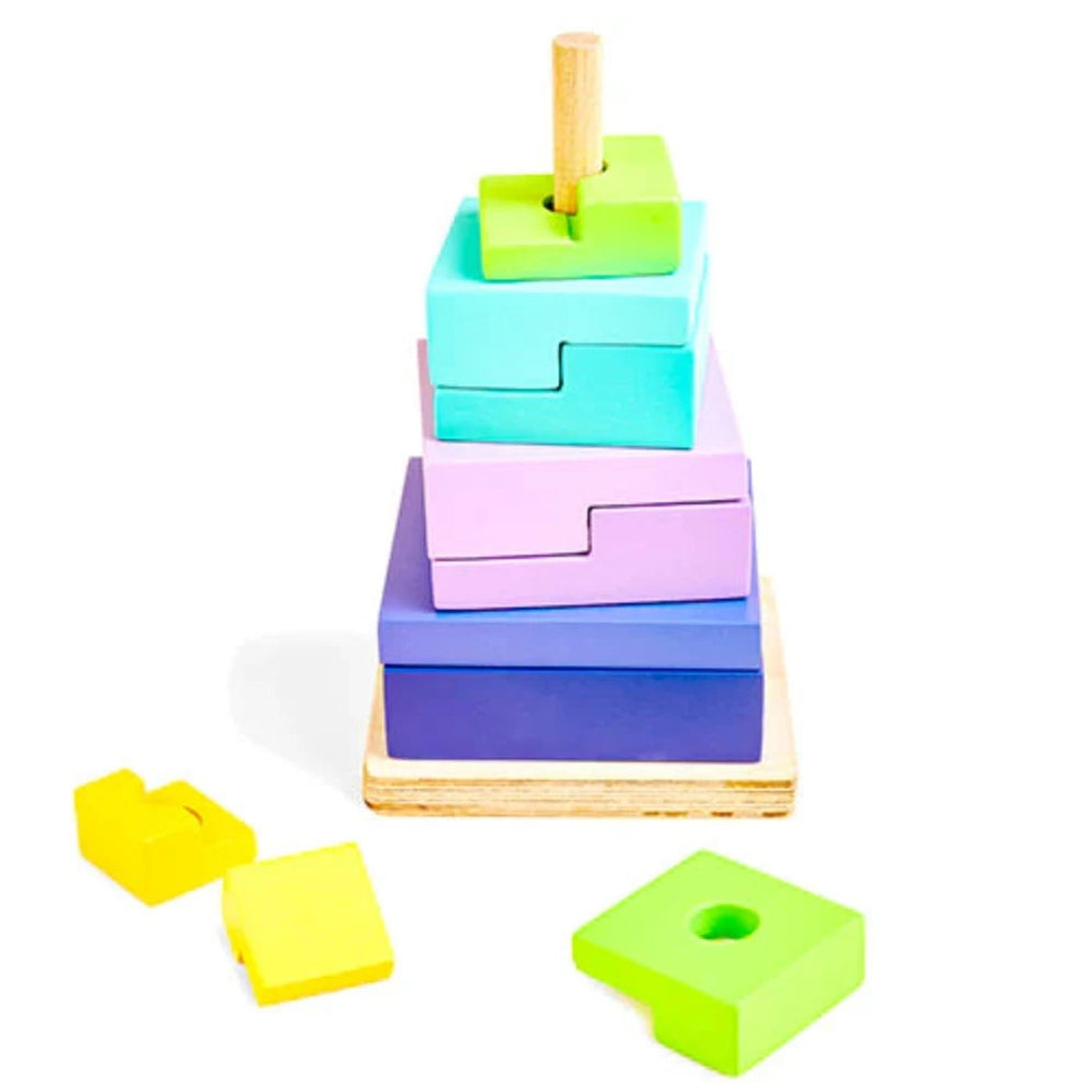Curious Cub Wooden Logical Stacker, Montessori-Inspired 3D Puzzle for Ages 2.5+ | Educational Toy to Develop Problem-Solving, Logical Thinking, and Early STEM Skills