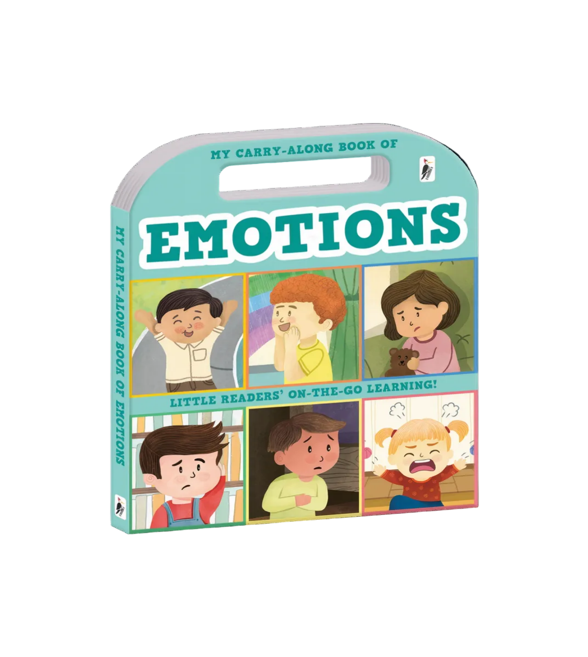 Children's book titled 'My Carry-Along Book of Emotions' with illustrations on the cover.