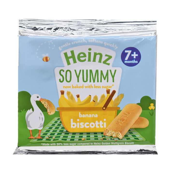 Heinz So Yummy Banana Biscotti for Babies 7+ Months – 60g Gentle Crunch Finger Food | Ideal for Baby-Led Weaning, No Artificial Additives, Easy to Hold & Softens Quickly