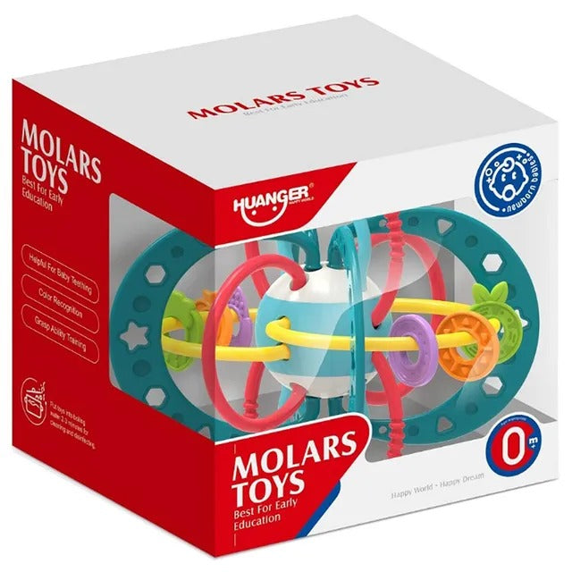 Huanger Molars Toys | Best for Early Education with Safe Silicon Soft Sensory Teething Ball | 0+ Months | Color May Vary