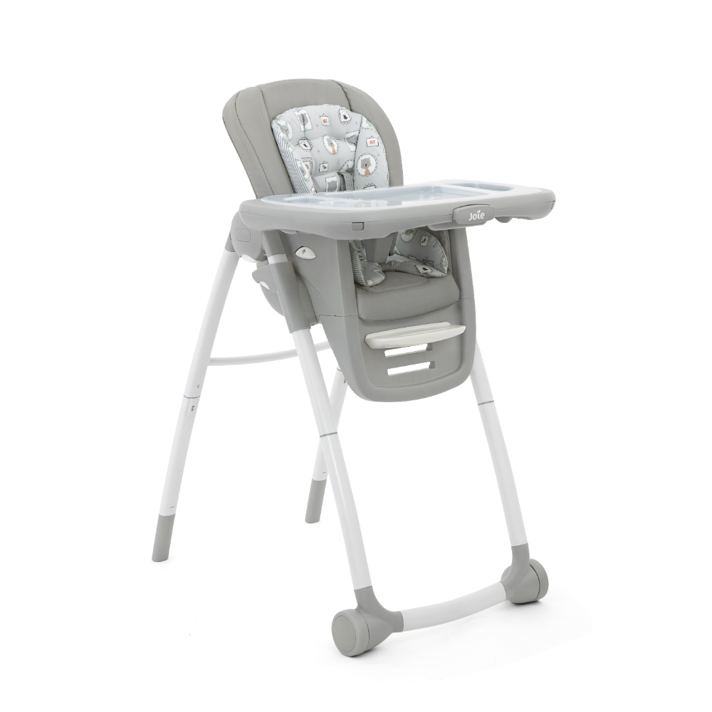 Joie Multiply 6-in-1 Convertible Highchair | Baby to Toddler Booster & Play Table | Adjustable Height & Recline | 6m-6y - Portrait Grey