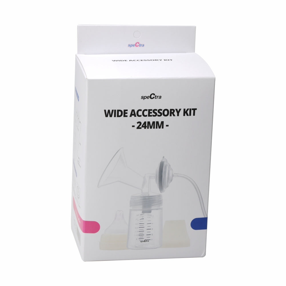 Spectra Wide Accessory Kit 24mm for Spectra S1 & S2 Breast Pumps – BPA Free Breast Pump Accessory Set with Bottle, Tubing, Backflow Protector, Breast Flange & Duckbill Valve | Compatible with Spectra S1 Plus, S2 Plus & Synergy Gold - MINIMEE KIDS