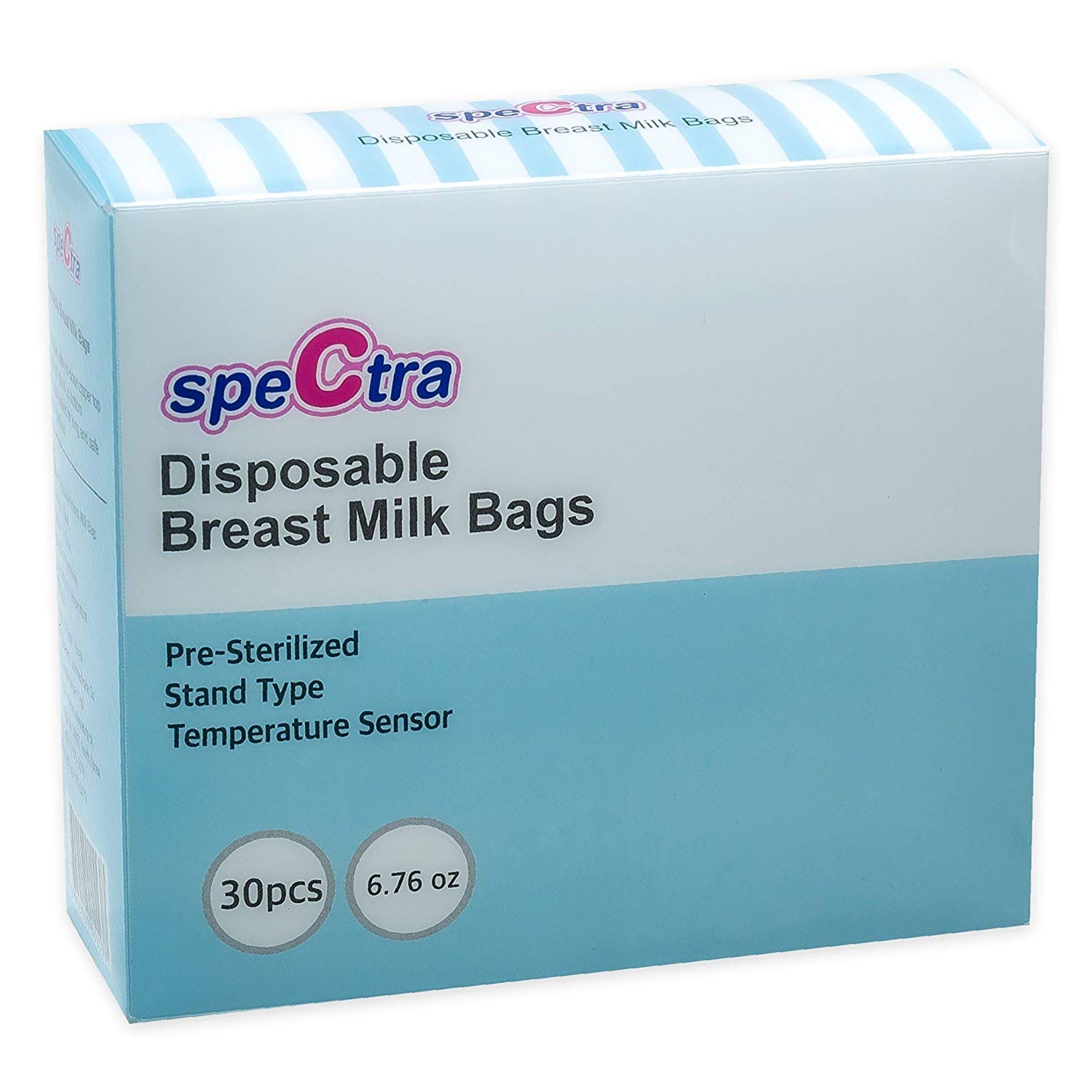 Spectra Disposable Breast Milk Storage Bags – Pre-Sterilized, BPA-Free, Double-Lined, Self-Standing with Temperature Control Guide | 200ml, 30 Pcs