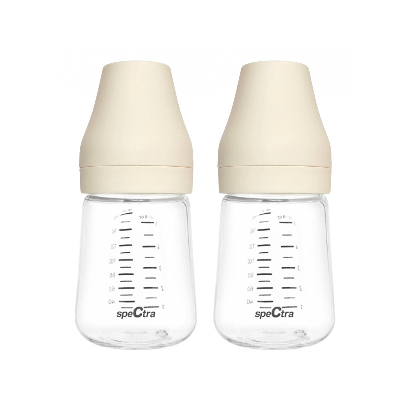 Spectra Breast Milk Storage Bottles – BPA-Free, Wide-Neck, Anti-Roll Design | Compatible with Spectra Breast Pumps (Except Wearable) | 2 Bottles of 160ml Each