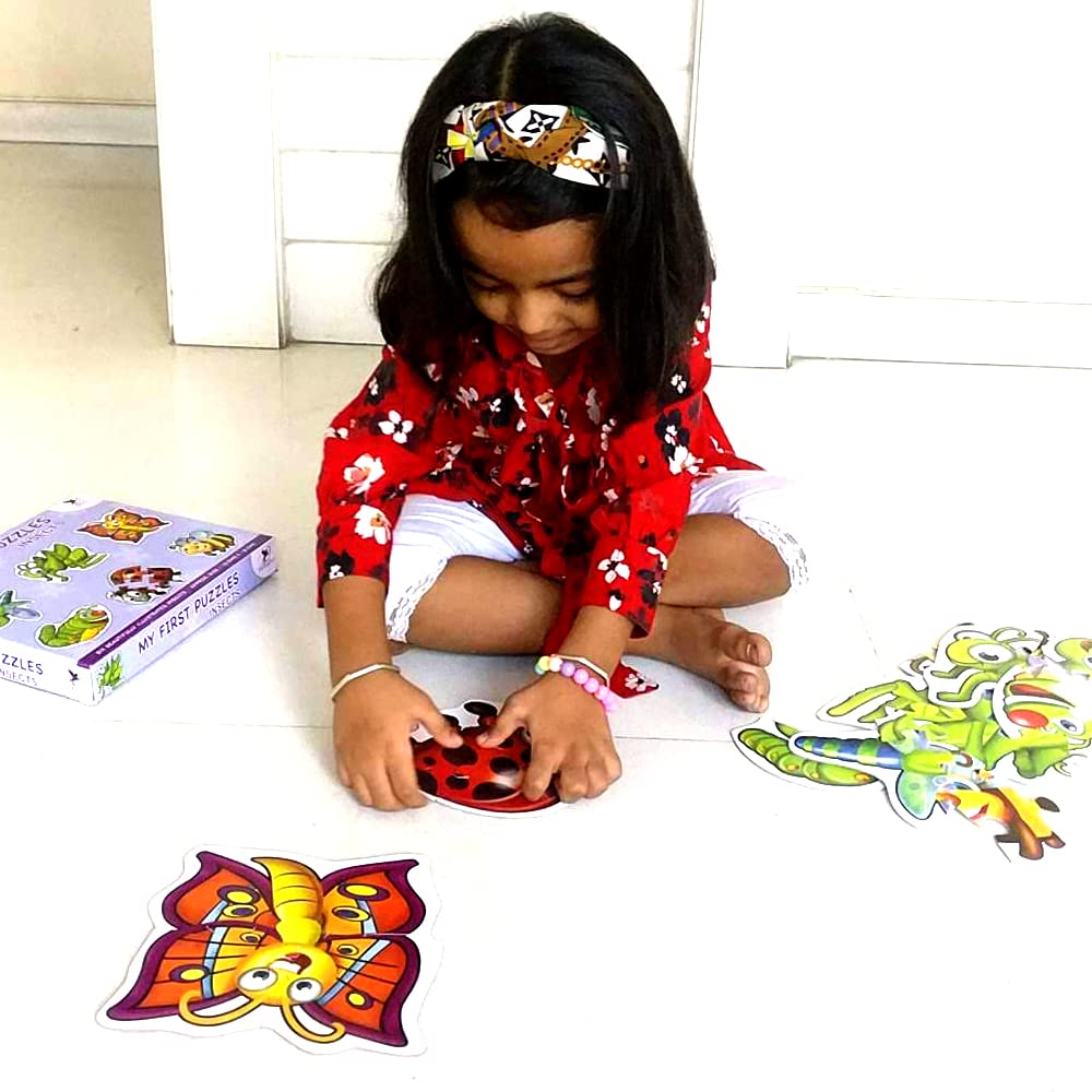 Toykraft My First Insects Puzzles Six 3-Piece Puzzles for Toddlers | Colorful, Engaging & Educational Jigsaw Puzzle for Ages 2+ - MINIMEE KIDS