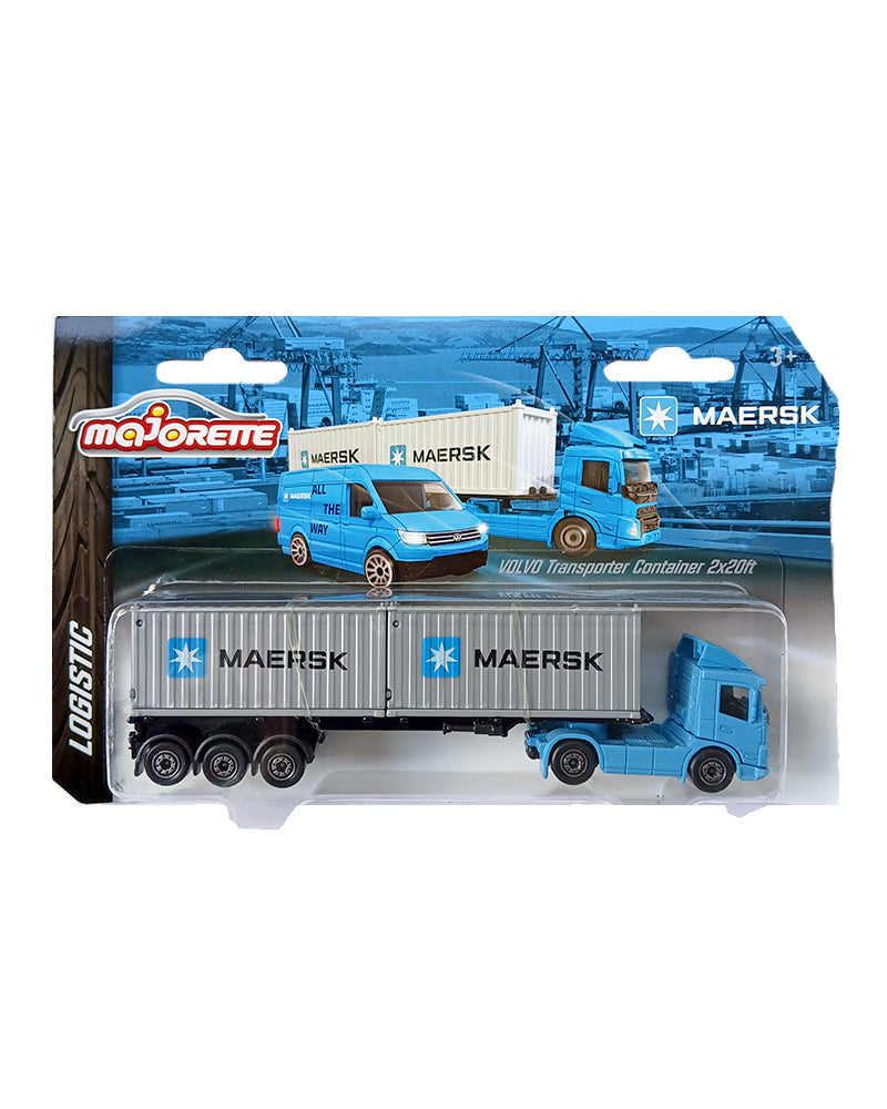 Majorette Logistic Transporter Die-Cast Vehicle - Maersk Edition (3 Variants) | Realistic Design | 2025 Model | High-Quality Metal & Plastic Build