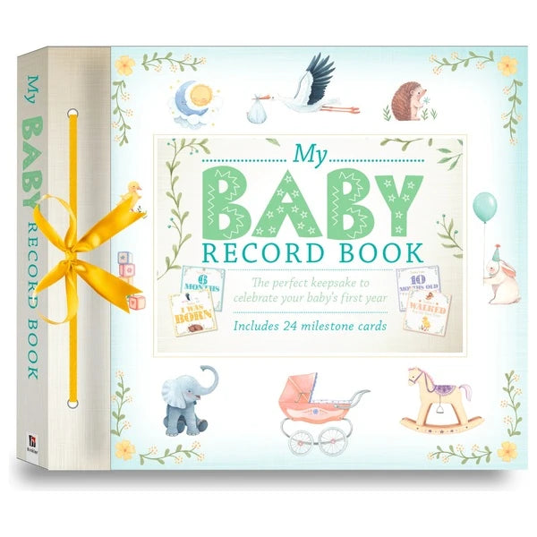 Hinkler My Baby Record Book with 24 Milestone Cards | Gender-Neutral Keepsake Memory Book with Photo Space & Nursery Rhymes | Baby’s First Year Tracker Gift