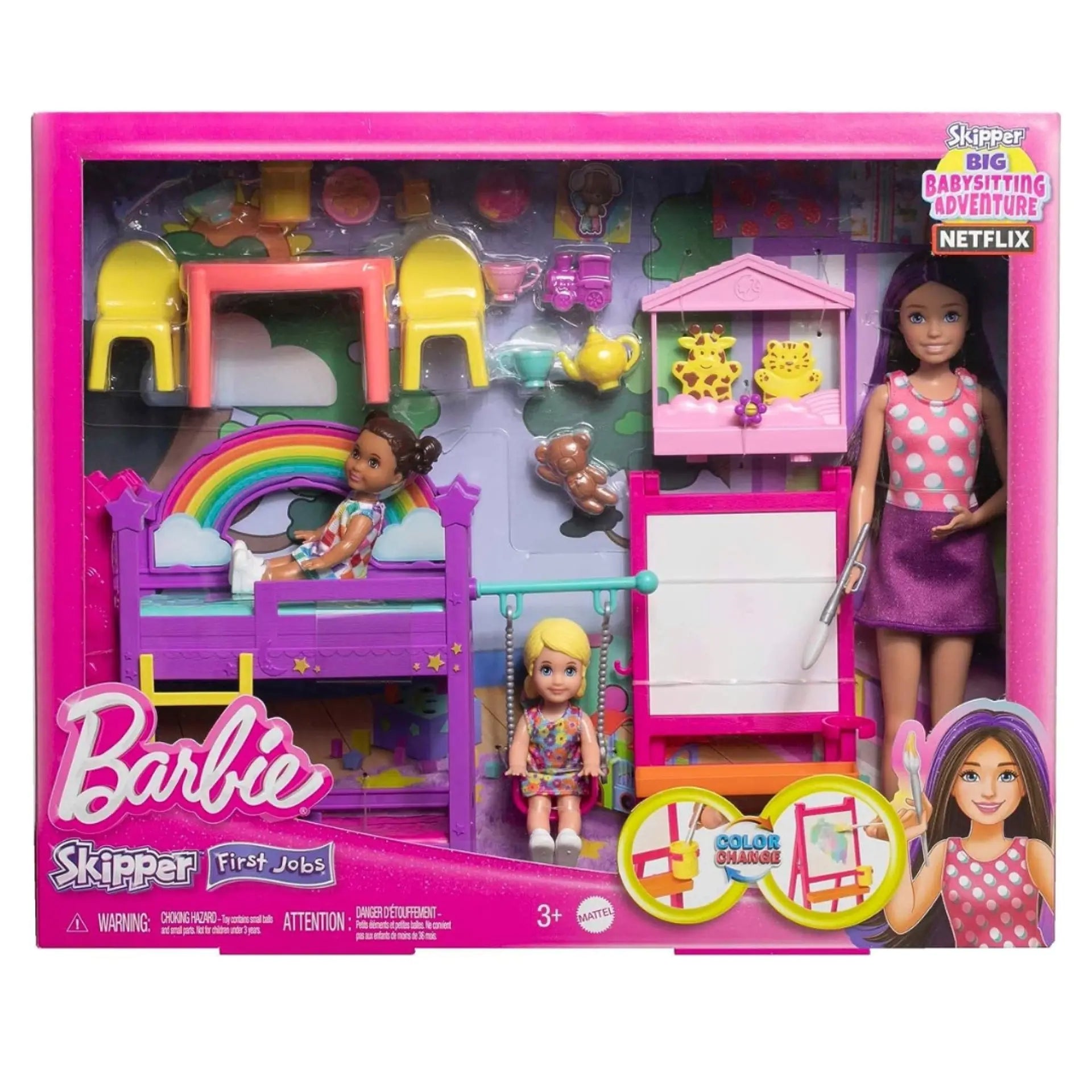 Barbie Skipper Babysitters Inc. Ultimate Daycare Playset with 3 Dolls, Furniture, Bunk Beds, and 15+ Accessories for 3+ Years