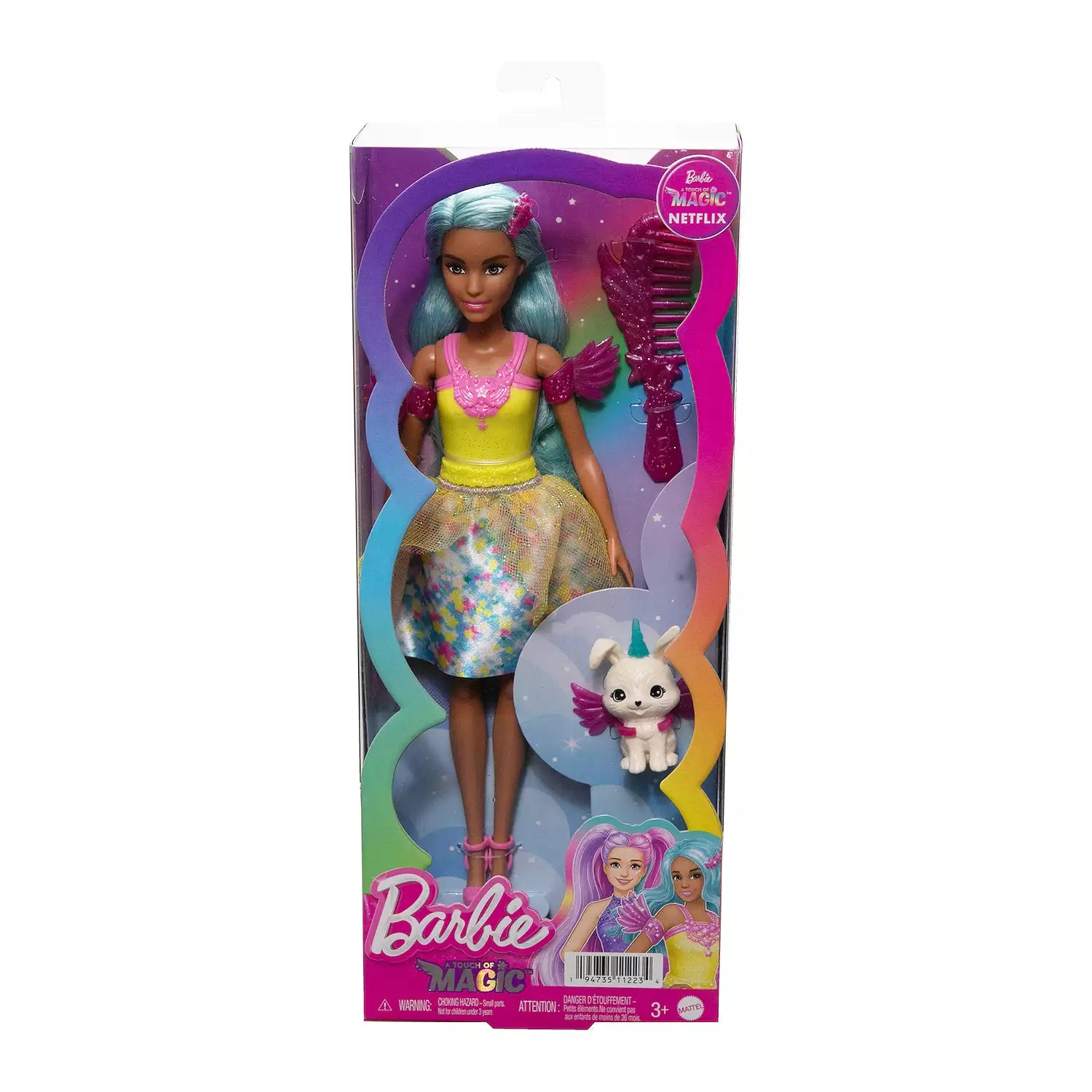 Barbie A Touch Of Magic Teresa Doll with Fairytale Outfit, Fantasy Hair & Pet Bunny – Includes Wing Accessories & Comb – Magical Gift for Kids 3+ Years | JCW51