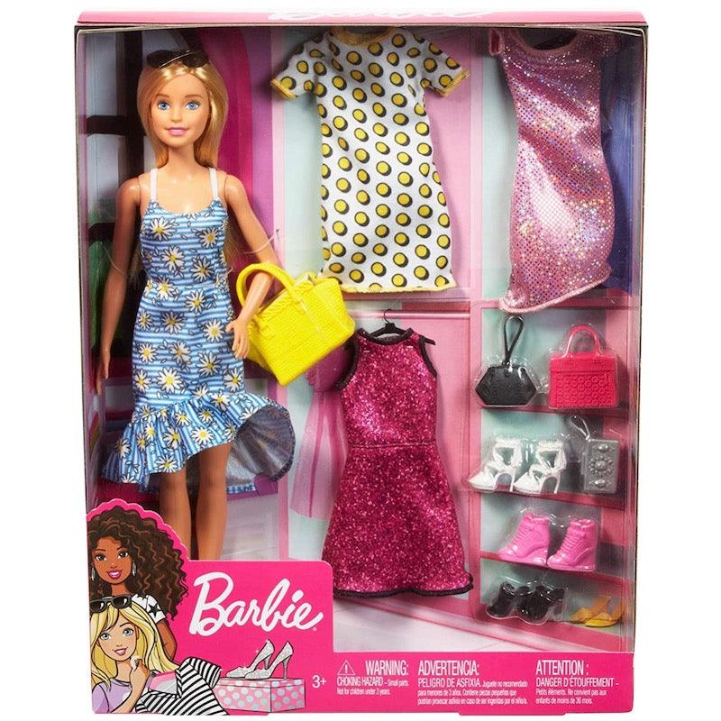 Barbie Doll & Fashions Accessories | JCR80 - 4 Trendy Outfits, Shoes & Purses for Mix & Match Play, Ages 3+