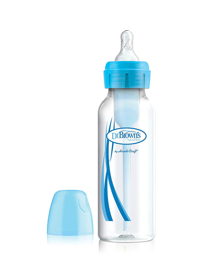 Dr. Brown's Options+ Anti-Colic Narrow Neck Baby Feeding Bottle – 250ml | Natural Flow Teat | Clinically Proven to Reduce Colic, Gas & Burping | BPA-Free | Available in Blue, Pink & White
