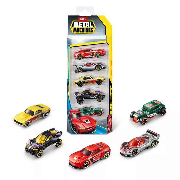 Zuru Metal Machines Die Cast Cars 5-Pack - Durable 1:64 Scale Multicolour Vehicle Set for Kids Aged 3 and Up - Perfect for Collecting and Interactive Play