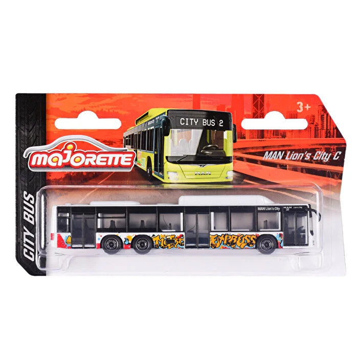 Majorette MAN City Bus Series - Lion’s City C & Lion’s Coach L | Die-Cast Model with Authentic Details | 1:110 Scale | Collector’s Edition | Free-Rolling Wheels