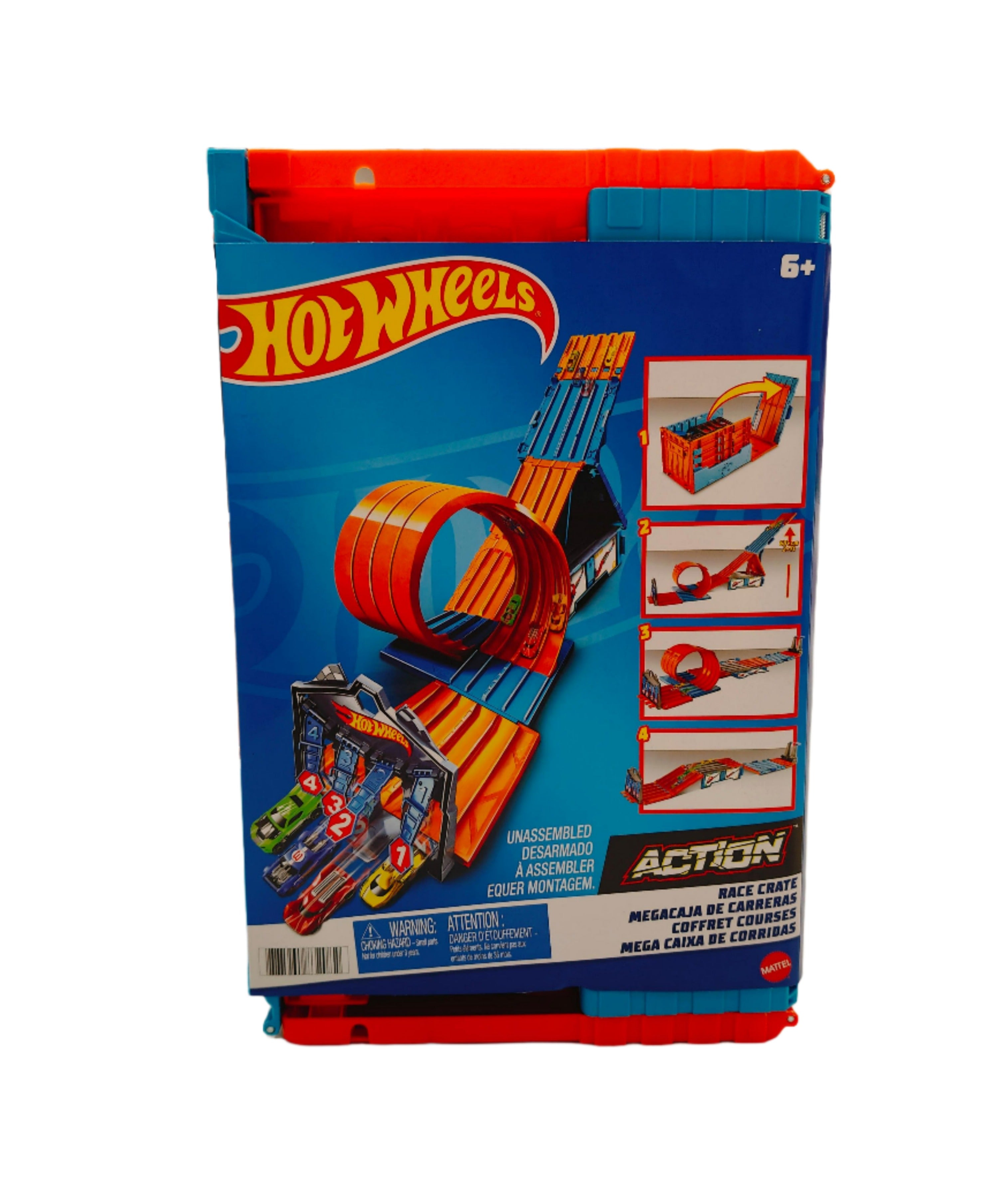 Hot Wheels Action Race Crate Unassembled 3-in-1 Track Playset for Ages 6+ Years