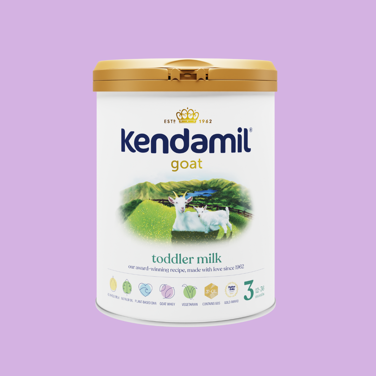 Kendamil Goat Toddler Milk (Stage 3) | Nutrient-Rich Formula for Active Toddlers (12-36 Months) | Palm Oil-Free & Vegetarian-Friendly | 800g, UK Made