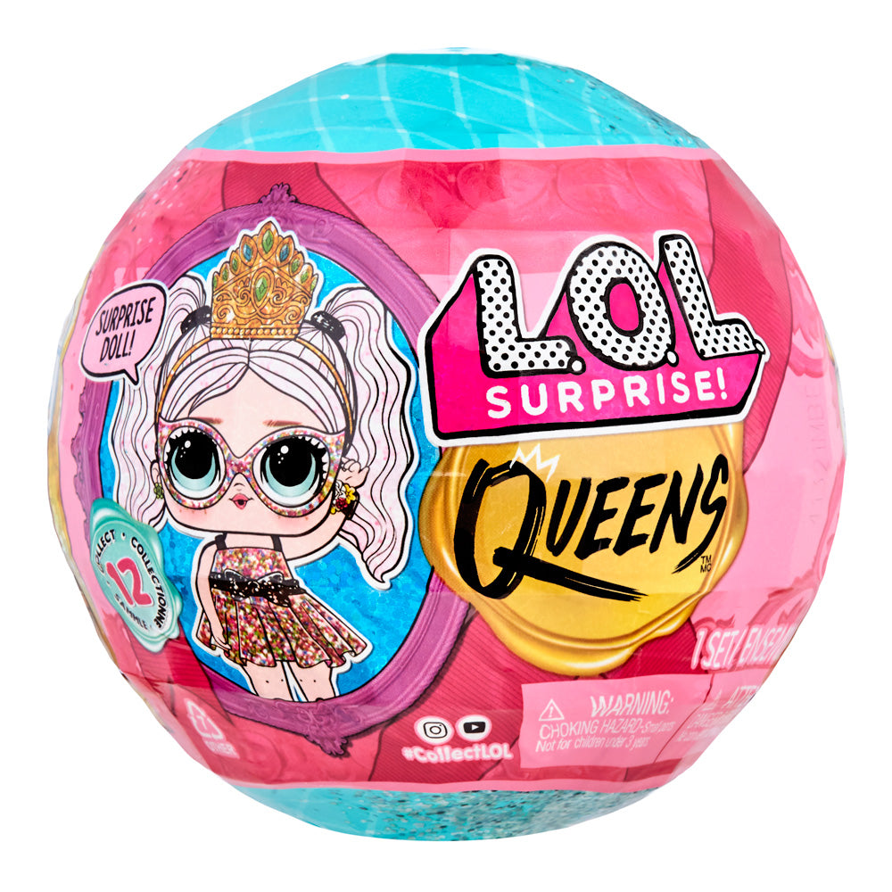 L.O.L. Surprise! Queens Doll – Royal Edition with 9 Surprises | Throne, Tiara, Fashion Accessories | Collectible Ball with Secret Royal Theme | Styles May Vary - MINIMEE KIDS