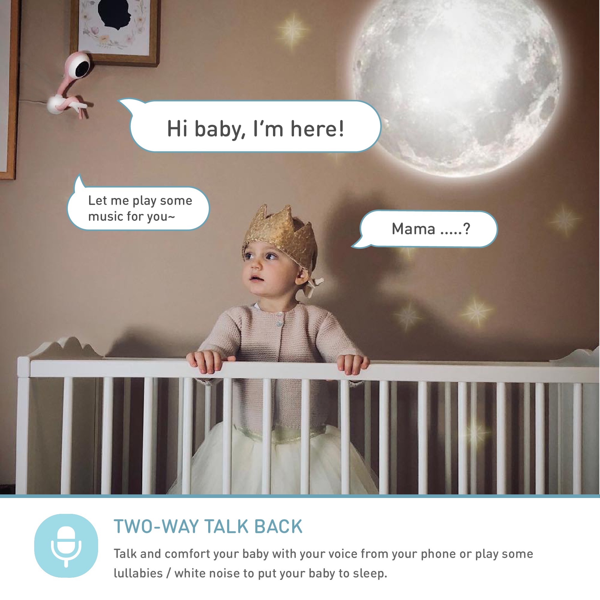 Lollipop Baby Camera | Advanced Smart Wi-Fi Full-HD 1080p Camera with Crying Detection and Breathing Monitoring (Available in Pistachio, Cotton Candy, and Turquoise)