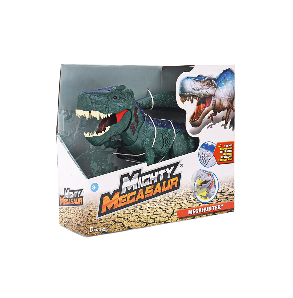 Dragon-i Toys Mighty Megasaur Megahunter Battery Operated T-Rex: Walking, Roaring, and Light-Up Features