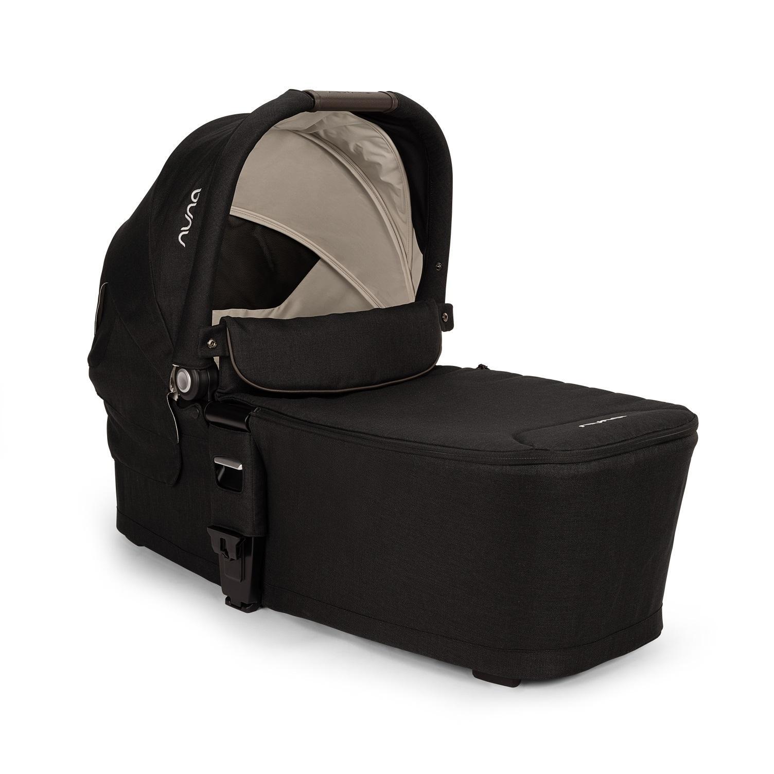 Nuna MIXX Carry Cot - Caviar | Luxurious, Ultra-Comfortable Baby Bassinet with UPF 50+ Canopy, Dream drapeβ’, and Breathable Mattress | Ideal for Newborns Up to 9 kg, Compatible with Nuna MIXX Strollers