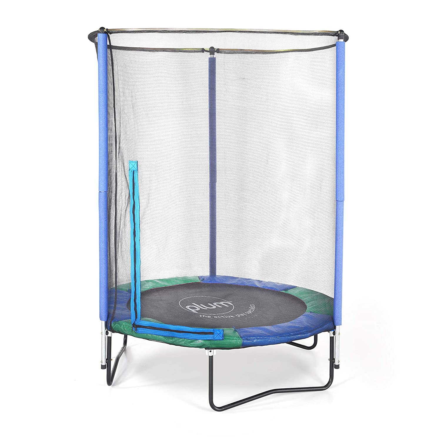 Plum 4ft Junior Trampoline with Enclosure – Safe Outdoor Trampoline for Kids Aged 3-6 Years | Galvanised Frame | Padded Safety Net | 30 Springs | Max User Weight 40kg
