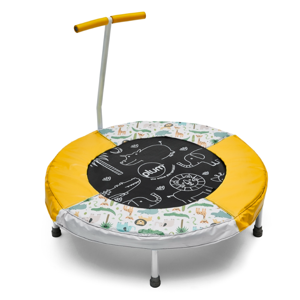 Plum Junior Jungle Bouncer with Sounds – Motion-Activated Trampoline for Toddlers | Soft-Grip Handle | Ages 18 Months+ | Up to 25 kg