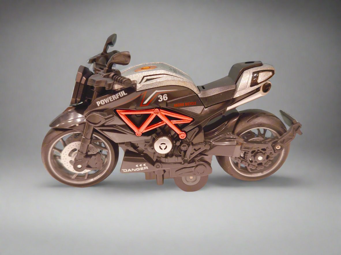 Alloy Motorcycle Simulation Model Vehicle - 1:12 Scale Ducati Diavel Look-Alike | Pull Back Toy for Kids 3+ Years
