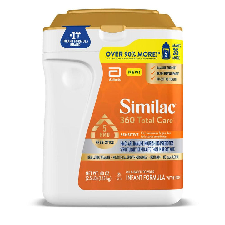 Similac 360 Total Care Sensitive Infant Formula | Gentle Nutrition for Fussiness, Gas & Lactose Sensitivity | For Baby's First Year (0-12 Months), 1.13kg