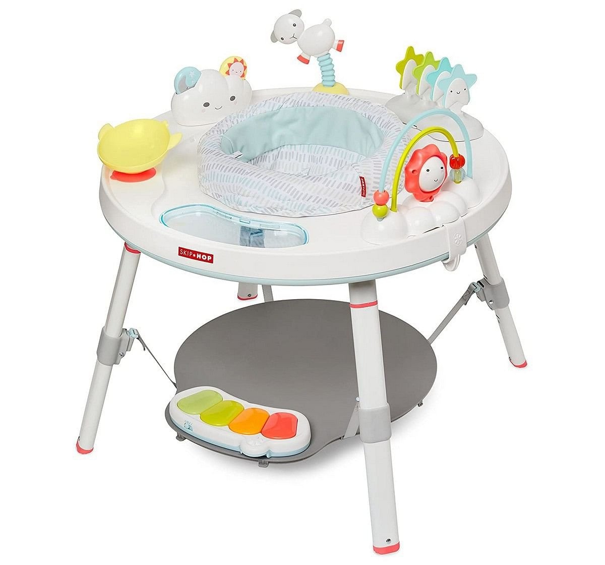 Skip Hop Silver Lining Cloud Babyβs View 3-Stage Activity Center | 25+ Developmental Activities | Sit, Swivel & Play to Table Mode | Light-Up Piano, Discovery Window | 4M+