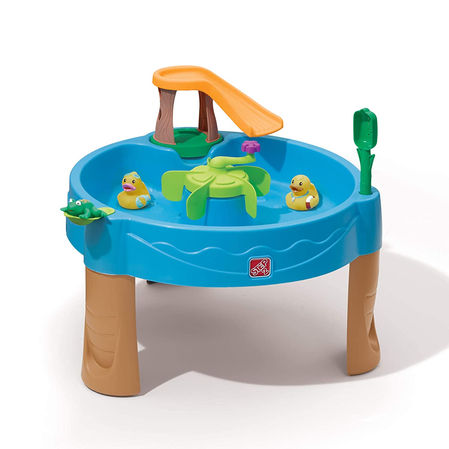 Step2 Duck Pond Water Table for Toddlers | Pond-Themed Sand & Water Play Table with Slide, Spinner & Duck Toys | For Ages 1½ Years and Up