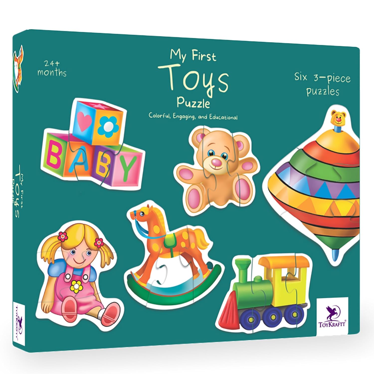 Toykraft My First Toys Puzzle Colorful, Engaging & Educational Six 3-Piece Puzzles Jigsaw for Ages 24+ Months - MINIMEE KIDS