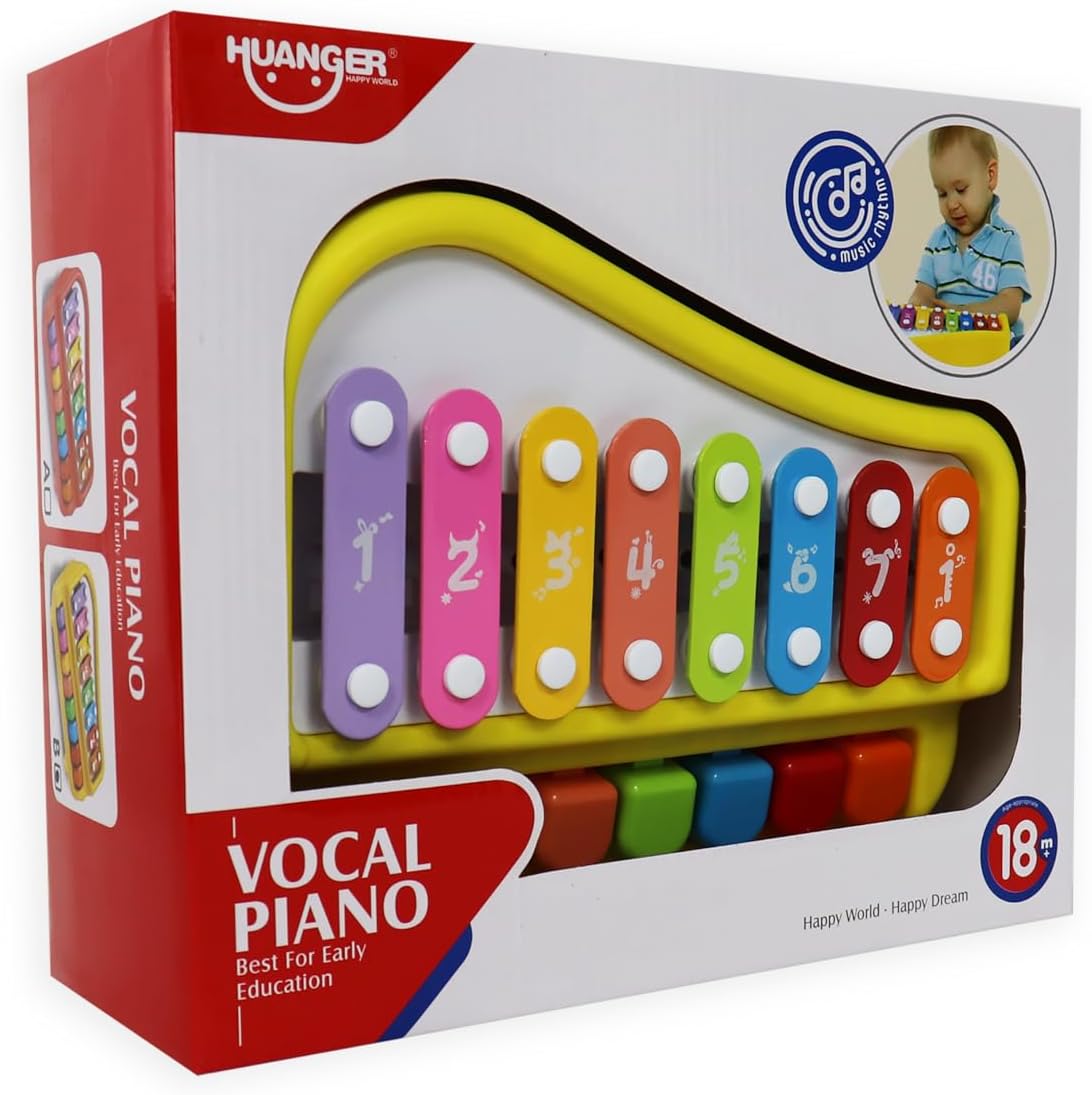 Huanger Vocal Piano Musical Learning Xylophone Keyboard Toy for 18+ Months Kids - Multi-Color - MINIMEE KIDS