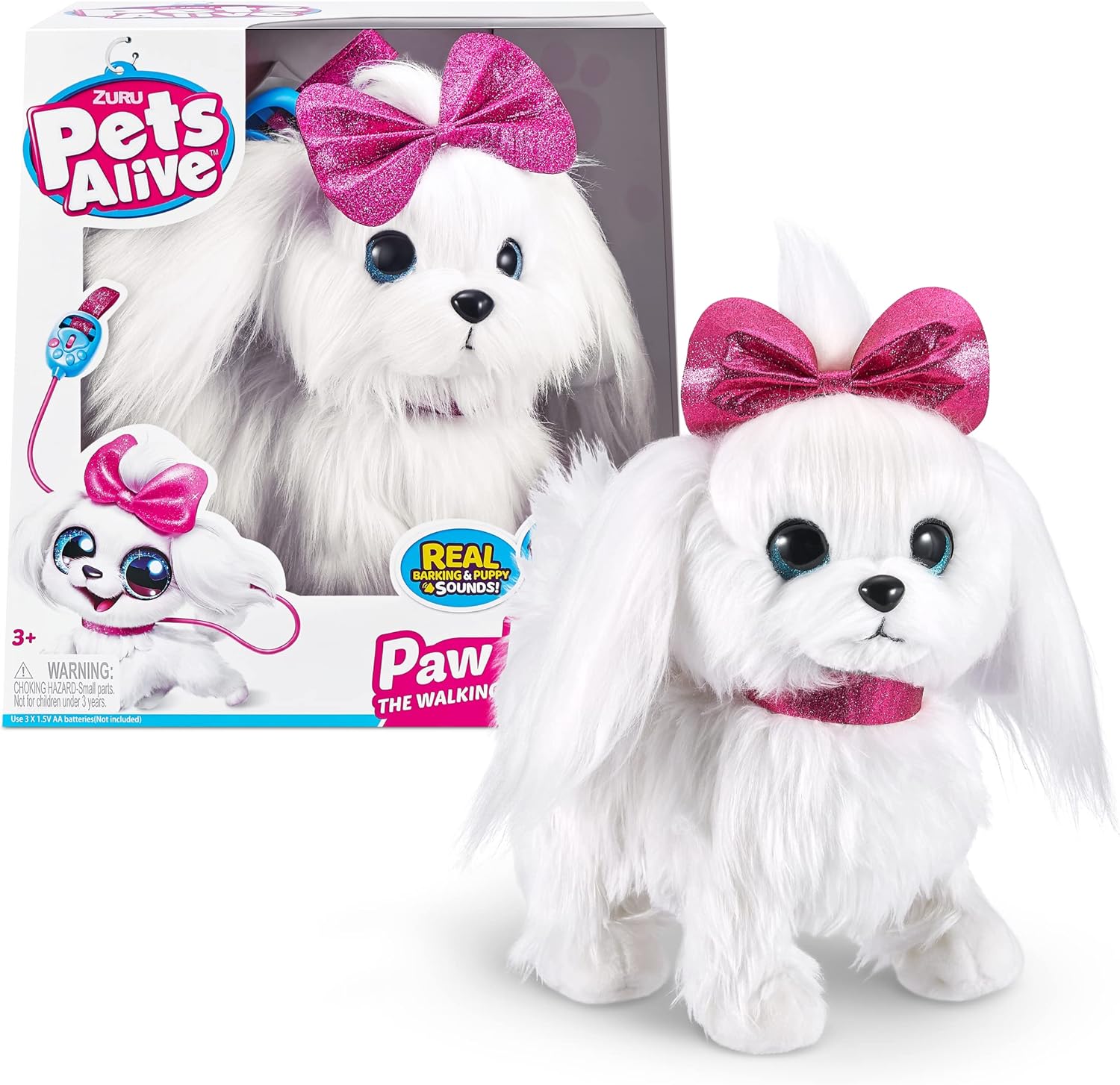 Zuru Pets Alive Lil Paw Paw The Walking Puppy - Interactive Walking and Barking Puppy Plush Toy for Kids 3+ Years