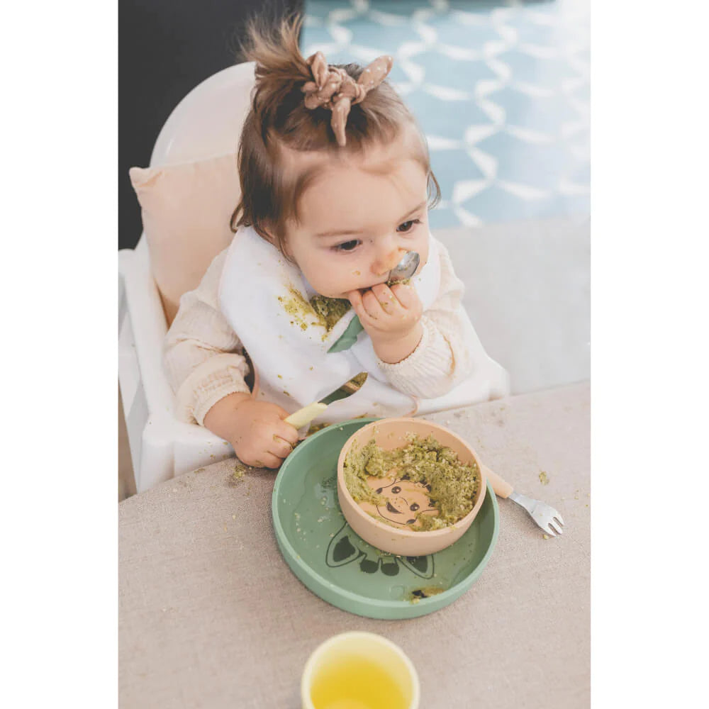 Sophie La Girafe Silicone Meal Set - Plate, bowl, cup, spoon - 6+ Months - MINIMEE KIDS