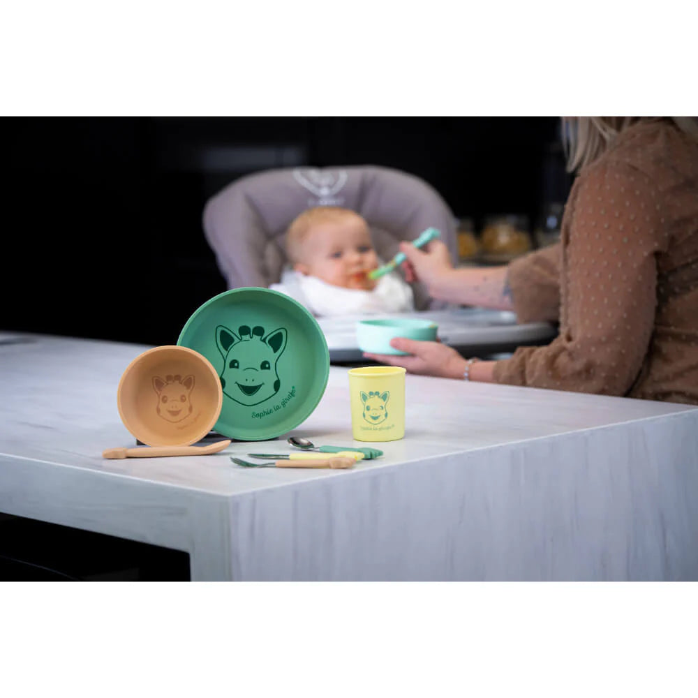 Sophie La Girafe Silicone Meal Set - Plate, bowl, cup, spoon - 6+ Months - MINIMEE KIDS