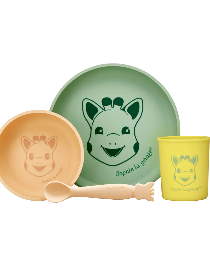 Sophie La Girafe Silicone Meal Set - Plate, bowl, cup, spoon - 6+ Months - MINIMEE KIDS