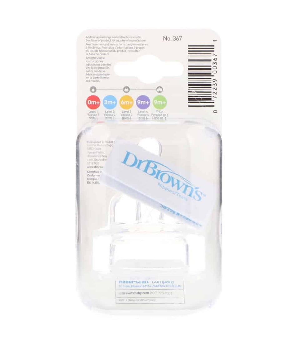 Dr Brown's Natural flow Options+ Breast like Teat for 6+ Months Level 3 - Pack of 2 - MINIMEE KIDS