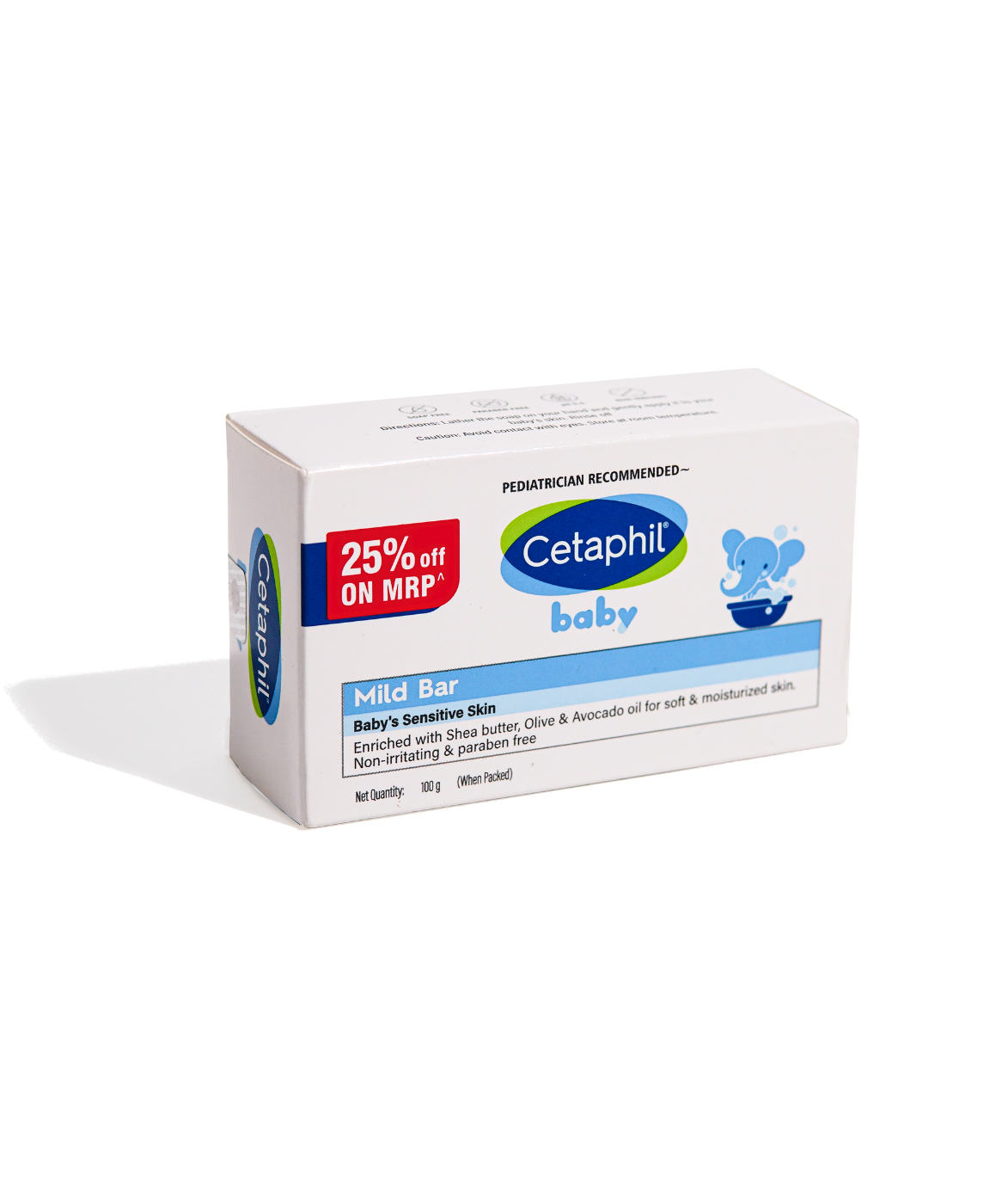Cetaphil Baby Mild Bar Soap for Sensitive Skin – Gentle Daily Cleanser with Shea Butter & Glycerin (75g & 100g) - MINIMEE KIDS