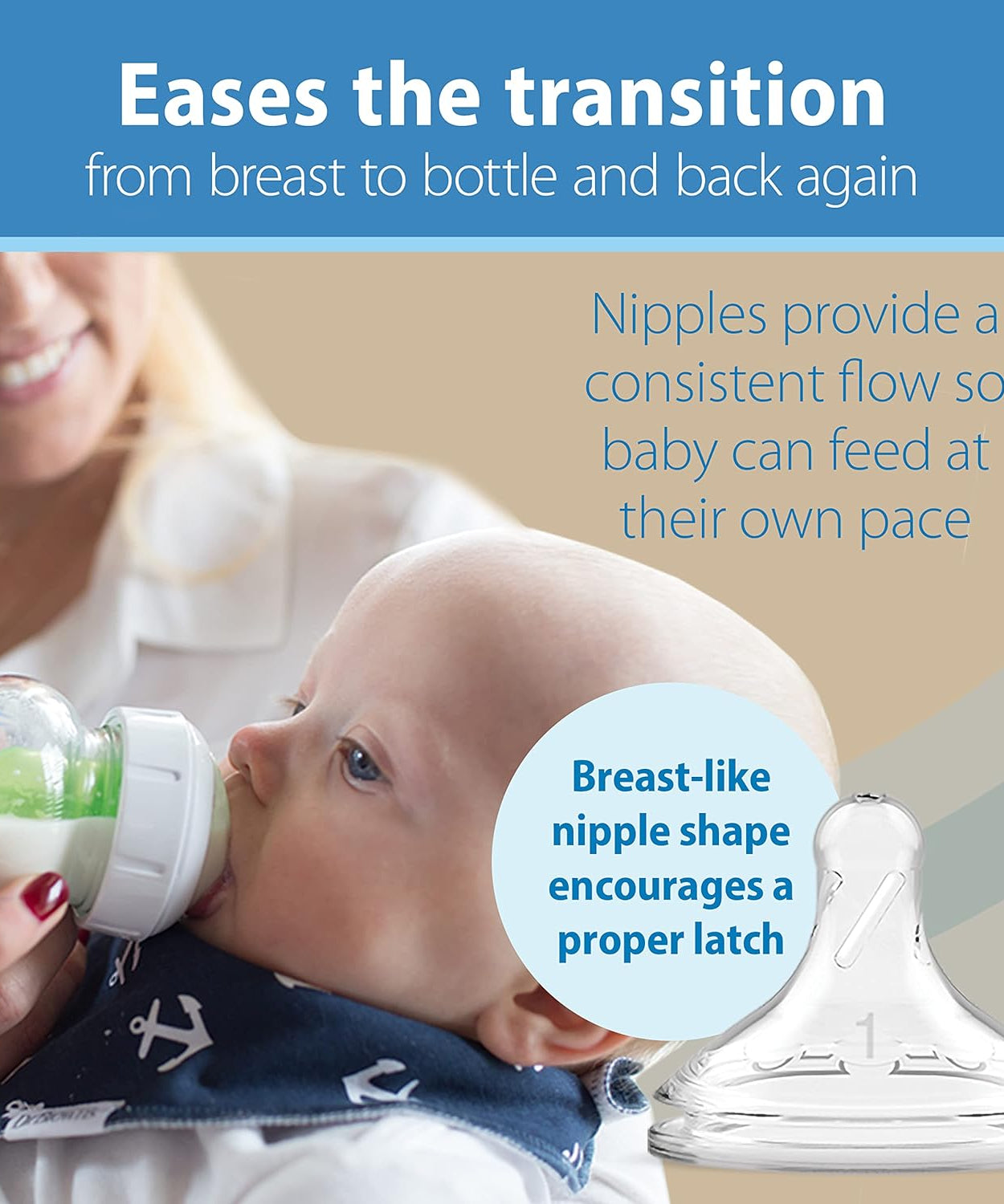 Dr. Brown's Natural Flow Options+ Anti-Colic Baby Bottle - 150ml for 0m+, Wide-Neck Design, Reduces Colic, Gas & Spit-Up - MINIMEE KIDS
