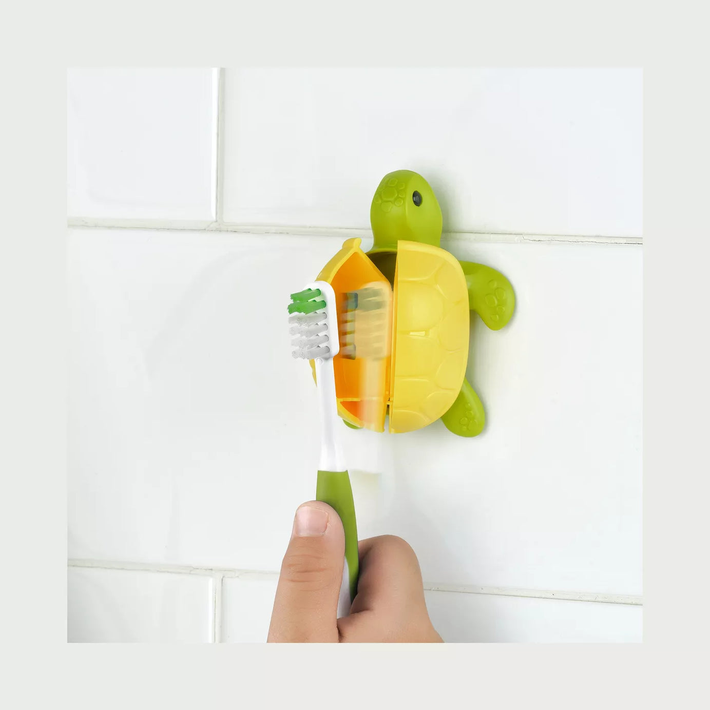 Flipper Fun Animal ToothBrush & Toothbrush Cover Set - Turtle