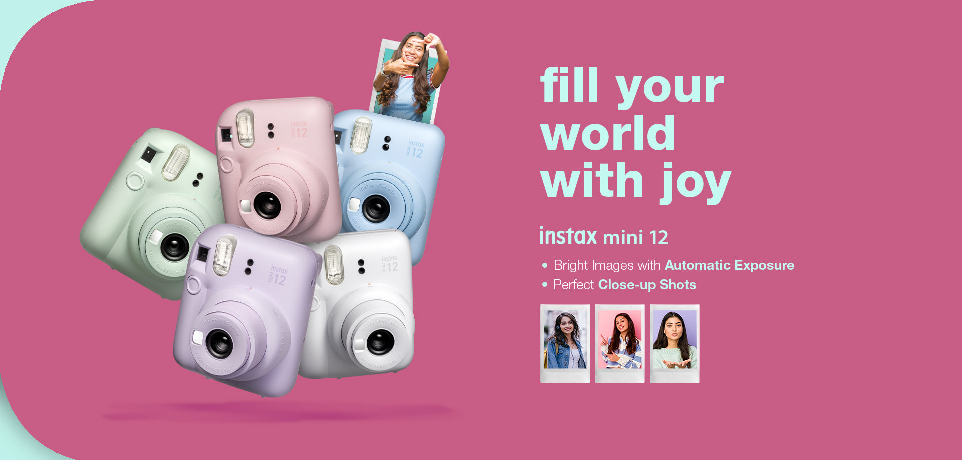 Fujifilm Instax Mini 12 Moments Forever Box Set – Instant Camera with 20 Glossy Films, Selfie Mirror, Close-Up Lens & Accessories | Includes Bunting & Carry Case | Perfect Gift for Capturing Memories