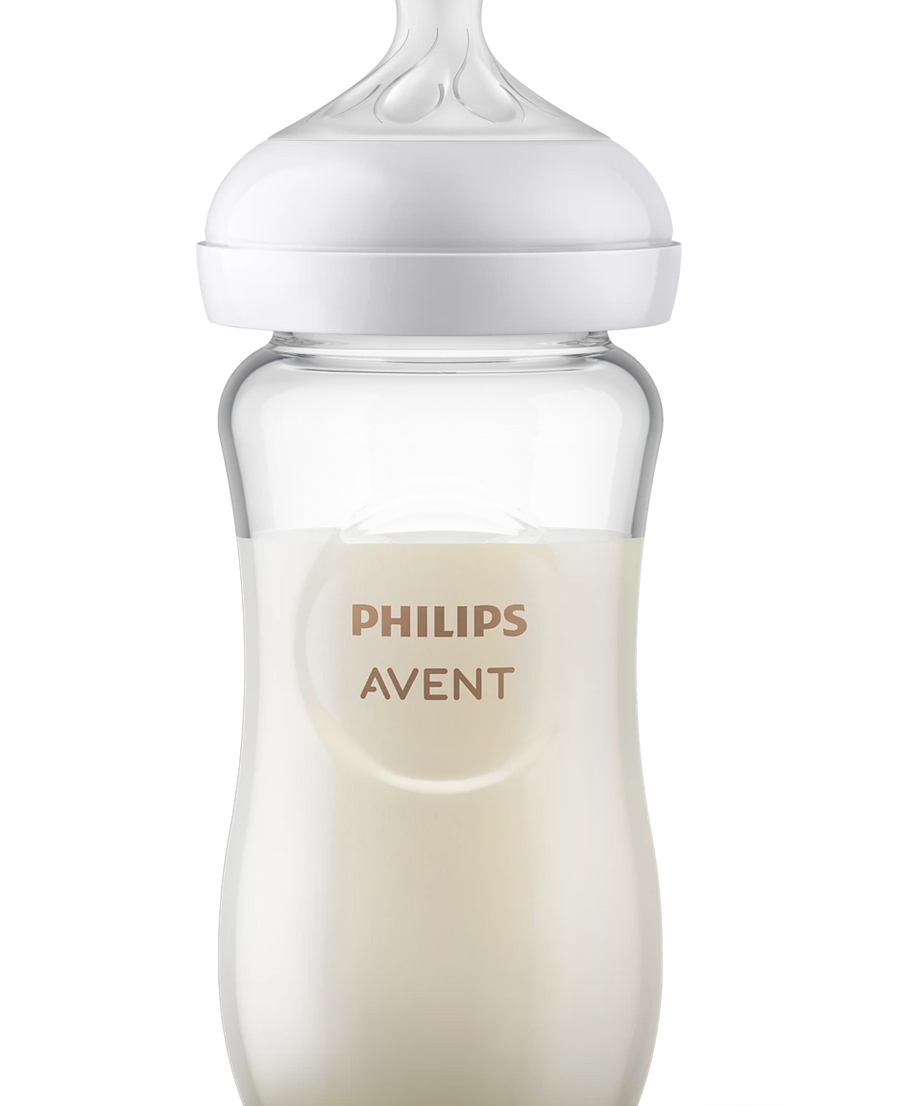 Philips Avent Glass Natural Baby Bottle (240ml, 3-Pack) | Natural Response Nipple with Anti-Colic Valve (Flow 3, 1m+) | Premium BPA-Free Borosilicate Glass