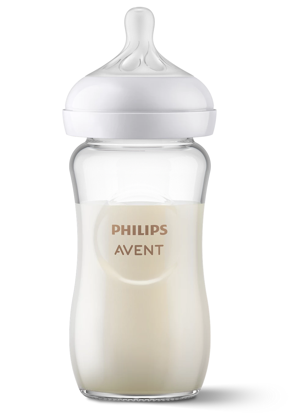 Philips Avent Glass Natural Baby Bottle (240ml, 3-Pack) | Natural Response Nipple with Anti-Colic Valve (Flow 3, 1m+) | Premium BPA-Free Borosilicate Glass