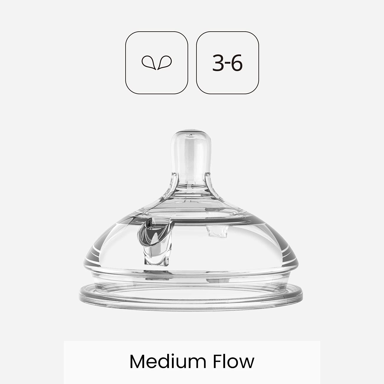 Comotomo Replacement Silicone Nipple with 2 Holes Medium Flow for 3-6 Months - Pack of 2 Teats - MINIMEE KIDS