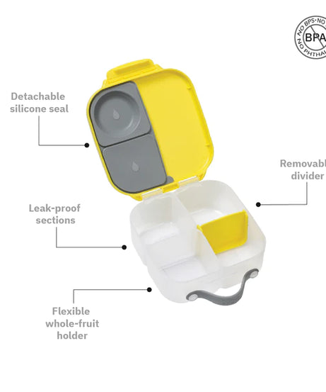 b.box Mini Lunchbox-Lemon Sherbet Yellow Grey - MINIMEE KIDS