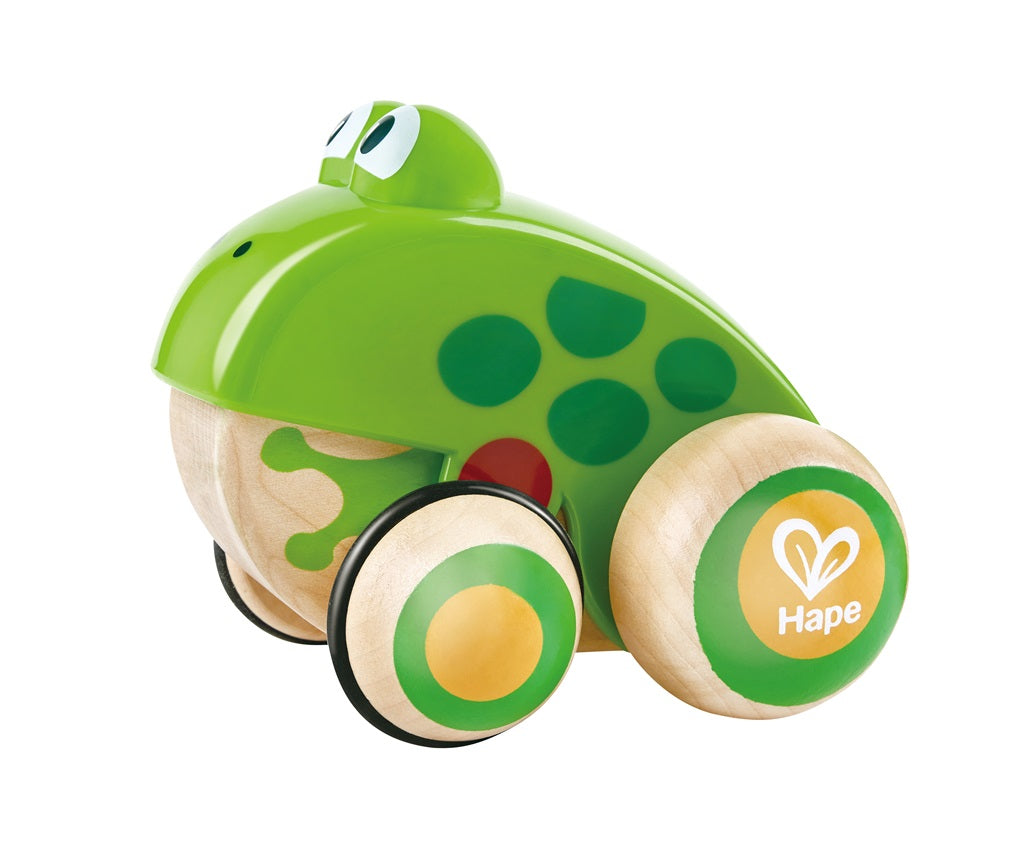 Hape Pull-Along Frog Family – Fun Wooden Toy with Frog Life Cycle for Toddlers to Explore Nature, Movement, and Early Learning